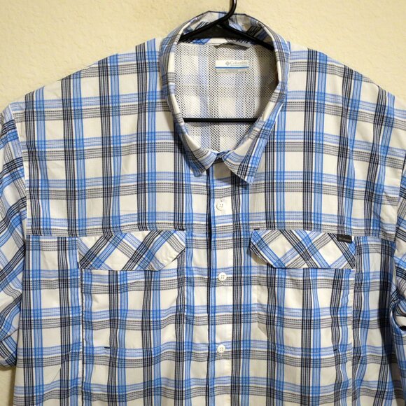 Columbia Shirt Mens 4XT Short Sleeve Button Omni Shade Vented Fishing Striped - Picture 1 of 7